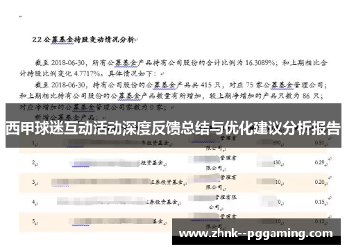 西甲球迷互动活动深度反馈总结与优化建议分析报告 西甲球迷互动活动深度反馈总结与优化建议分析报告