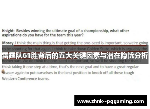 雷霆队61胜背后的五大关键因素与潜在隐忧分析 雷霆队61胜背后的五大关键因素与潜在隐忧分析